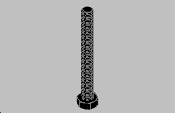 3D bolt M06x55 Din933