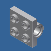 Plate 2x2 with hole