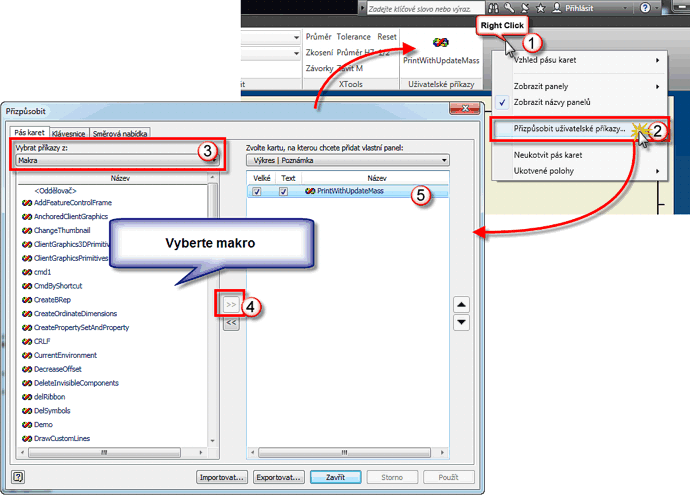 Setting macro icons