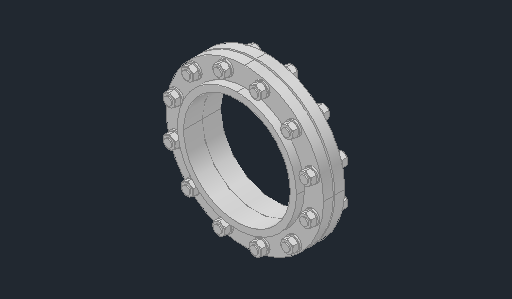 DOWNLOAD 12inch_150LLB_pair_of_flanges_with_studbolt.dwg