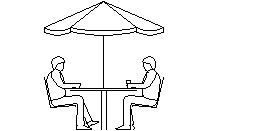 DOWNLOAD 2_men_outdoor_table_with_umbrella.dwg