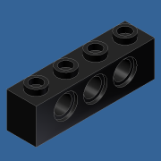 DOWNLOAD Technic Brick 1x4 (hole x3).ipt