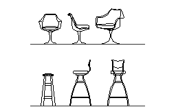 CAD Forum - Block: decor1 - barchair & stool (Seating)
