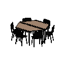 17_Desk_w_Chairs_-_Classroom_Hexagon_