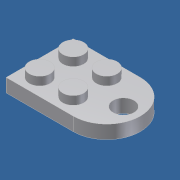 plate 2x3 round 1 hole