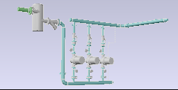 piping 3D MODEL example 3 boiler distribution pump