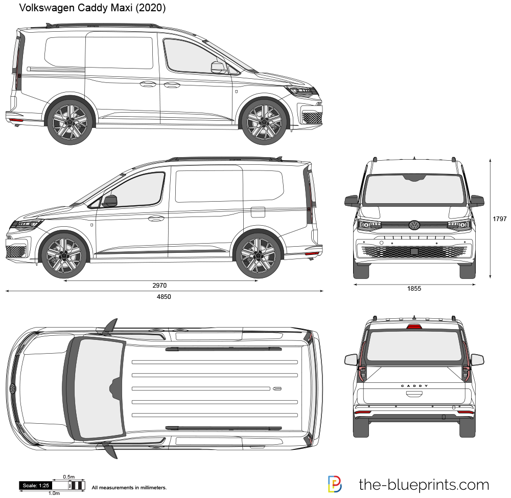 DOWNLOAD Volkswagen_Caddy_Maxi_2020.dwg Volkswagen Caddy Maxi (2020)