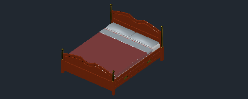 Queen Bed 3D
