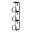 Cbl-Hook_H-433-S_Triple-Wall-Mnt_Mono-Systems