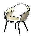 Poltrona Mortimer Chair 4 oval leg base