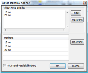 Setting the enumeration parameters (CZ version shown)