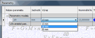 Using enumeration parameters (CZ version shown)