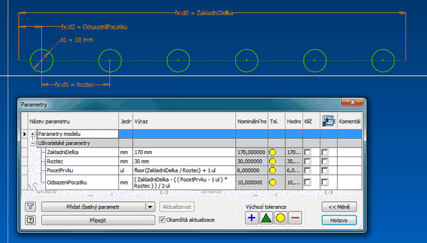 Pole - parametry, dlka, vpoet vzorcem