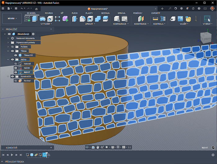 CAD Fórum - Jak v Autodesk Fusion obalit náčrt na válcovou plochu?