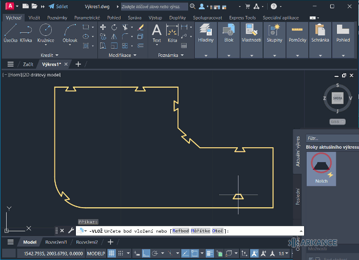Notch on a polyline