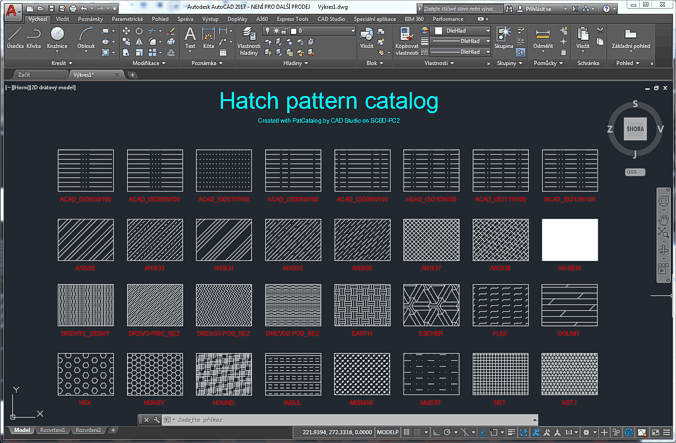 CAD - Catalog of all hatch patterns.