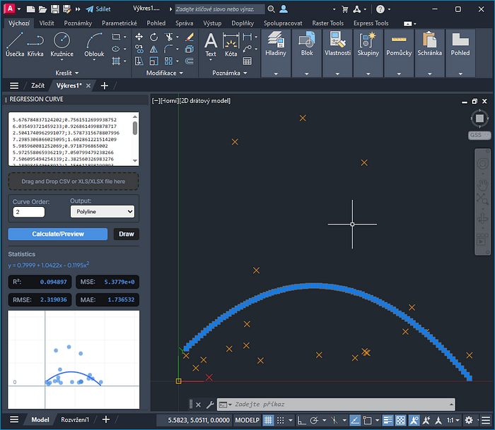 CAD Forum - How to generate a Regression curve through a set of points ...