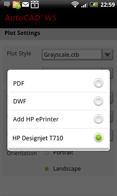 AutoCAD WS - ePrint - Designjet